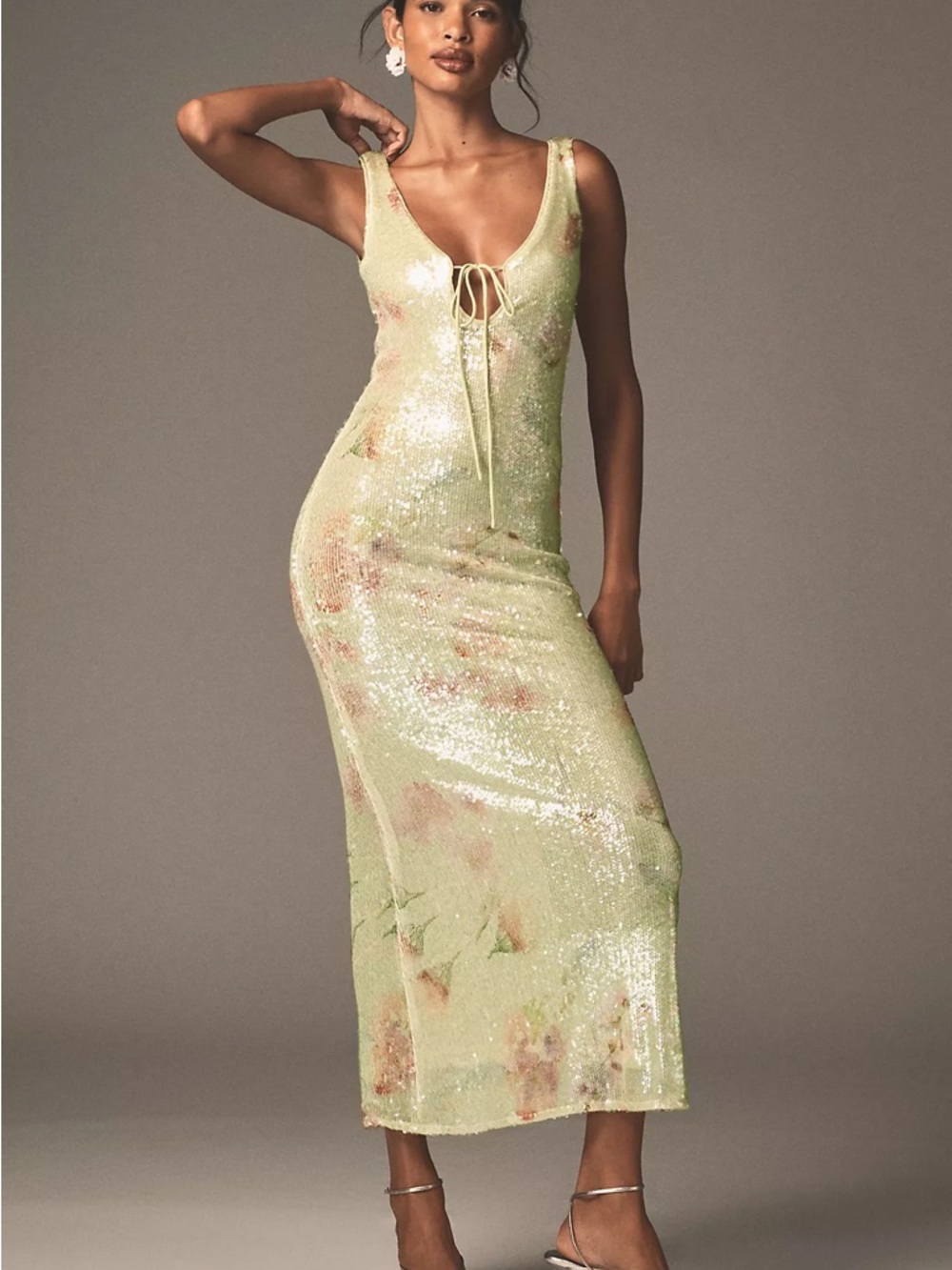 Anthropologie: Bardot Eloda Sequin Scoop-Neck Midi Dress Size 4